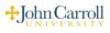 John Carroll University's logo: john carroll university with a gold cross design