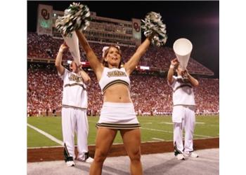 cheerleader in action at a sports event