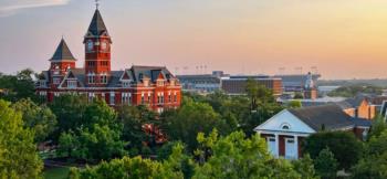 Auburn University campus with clocktower