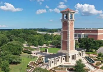University of South Alabama campus and clocktower