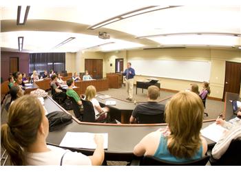 classroom with students and lecturer