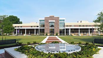 front view of modern campus building