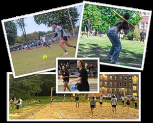 collage of various intramural sports