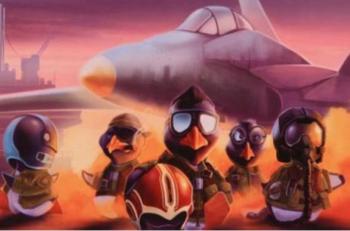 animated characters in front of a jet