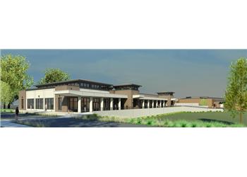 architectural rendering of a modern building