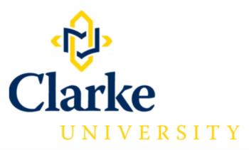 logo with 'Clarke University'