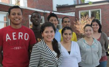group of smiling students