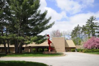 hotel and conference center with sculpture