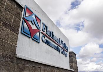 flathead valley community college sign with cloudy sky