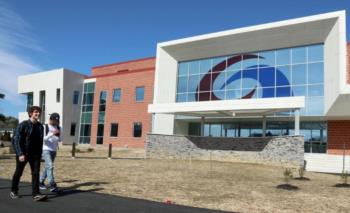 Atlantic Cape Community College campus building and students