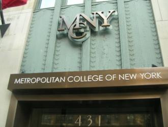 signage 'metropolitan college of new york' on building