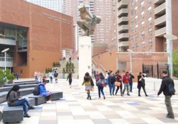 CUNY Borough of Manhattan Community College campus and students