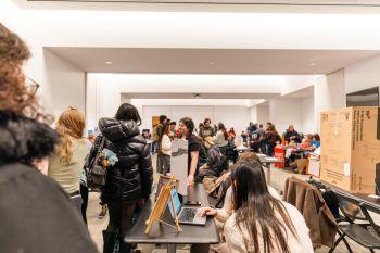 Students at the club &amp; activities fair. 