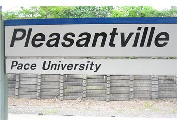 pleasantville pace university signboard