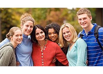 group of students smiling together