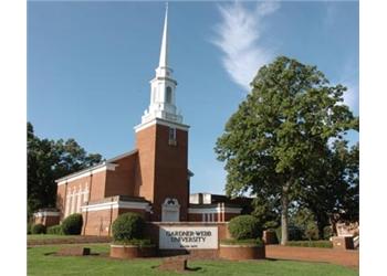 gardner-webb university sign in front of church