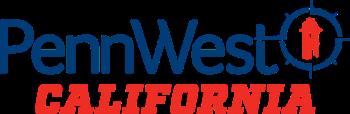 'pennwest california' logo with red and blue text
