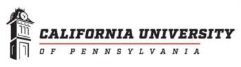 california university of pennsylvania logo in red and black