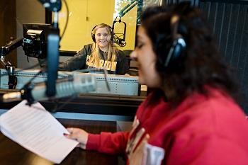 student radio presenters at clarion university station