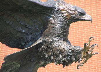 close-up of an eagle statue