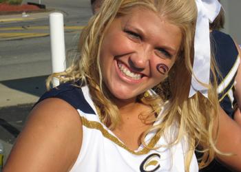 cheerleader smiling at camera
