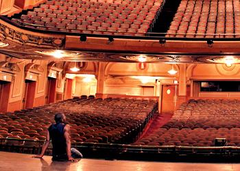 theater auditorium with red seats