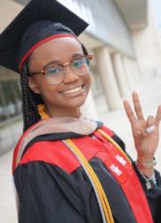 Alvin Community College student at graduation