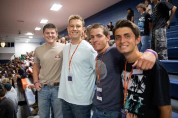 students at freshman orientation