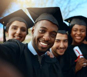 Stanford University students at commencement