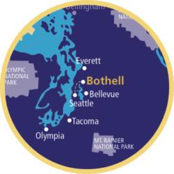 map showing locations around bothell