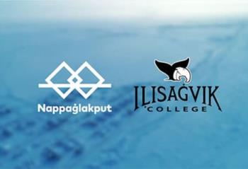 logos of nappaalakput and ilisagvik college on blue background