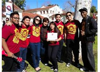 group of people wearing matching t-shirts
