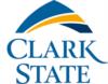 Logo: clark state logo with stylized blue and yellow arc above text