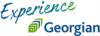 Logo: experience georgian with a green and blue leaf design